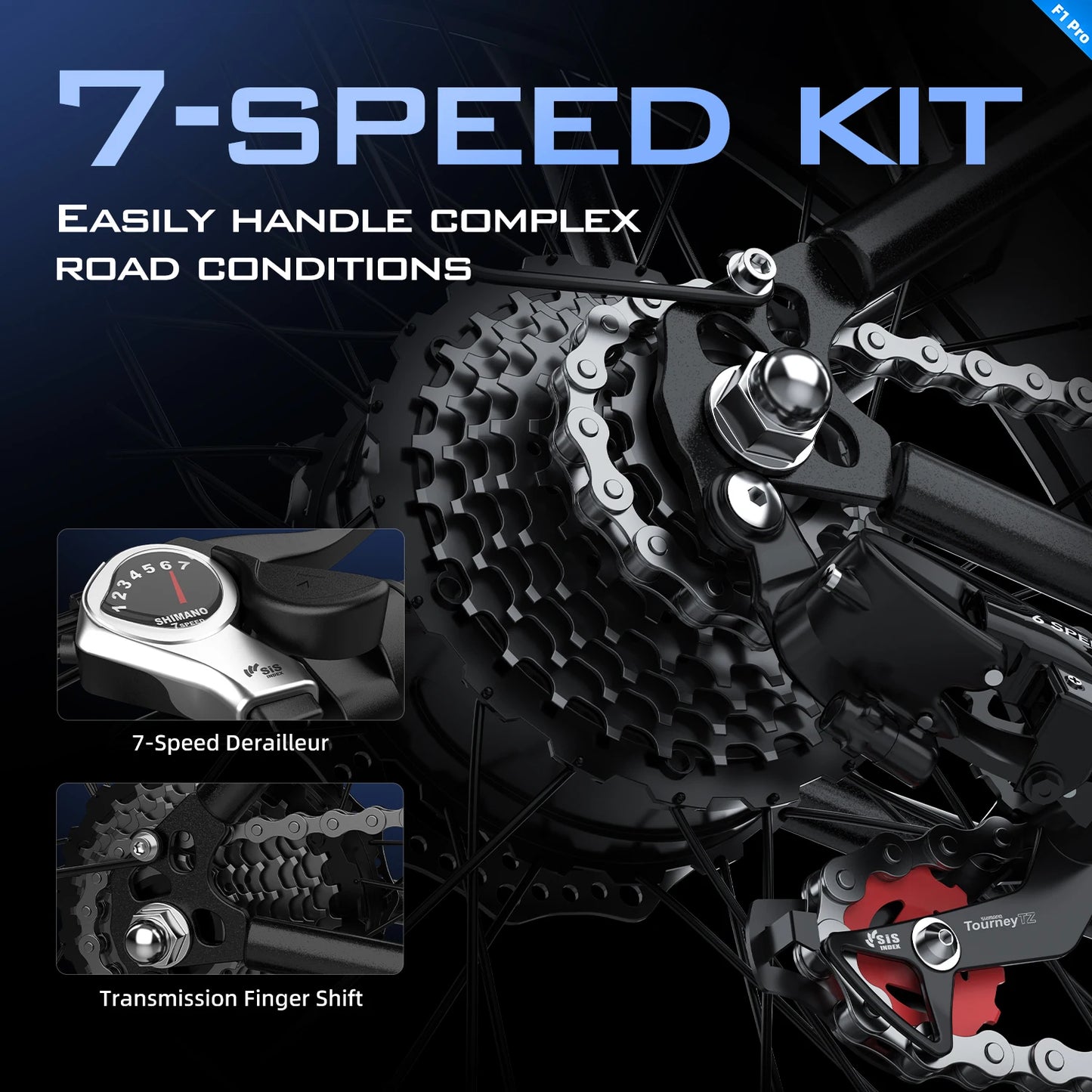 UNIBIKE F1 PRO E-Bike 748W Motor 48V15AH Removable Lithium Battery Dual Hydraulic Brake Electric Bike 20*4-Inch Fat Tire E-Bike