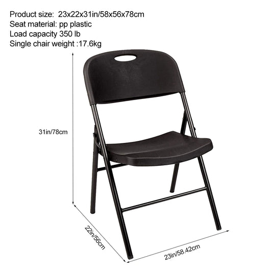 2 5 PCS Heavy Duty Folding Chair Easy Clean Adjustable Stackable 350 LBS Chair forGarden Party Halloween Portable Indoor Outdoor