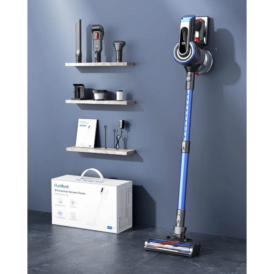 Cordless Vacuum Cleaner 450W 35KPa Powerful Stick Vacuum with LCD Touch Screen 55Min Runtime 6 in 1 Lightweight Handhe(Renewed)