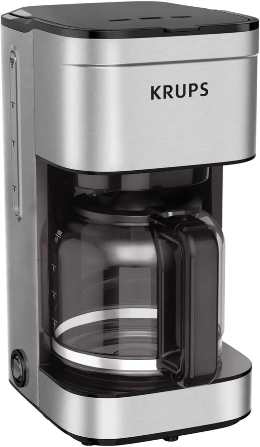 10-Cup Stainless Steel Drip Coffee Maker, 900W, Dishwasher Safe Pot, Black & Silver