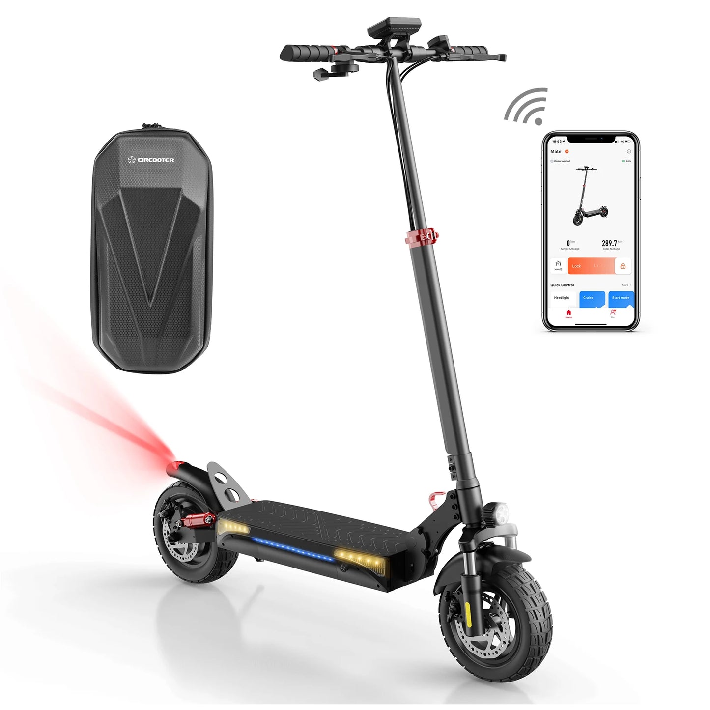 Circooter Mate adult electric scooter, 800W motor, 48V12.5AH, folding E-scooter, 10-inch tires, E-mountain scooter