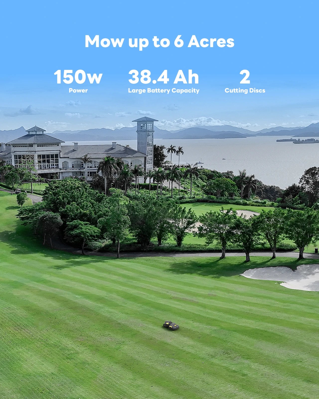 YARBO Robot Lawn Mower with Modular Design for Large Yard, 1.2"-4.0" Cutting Height, 70% Slopes, AI Vision & RTK for Navigation