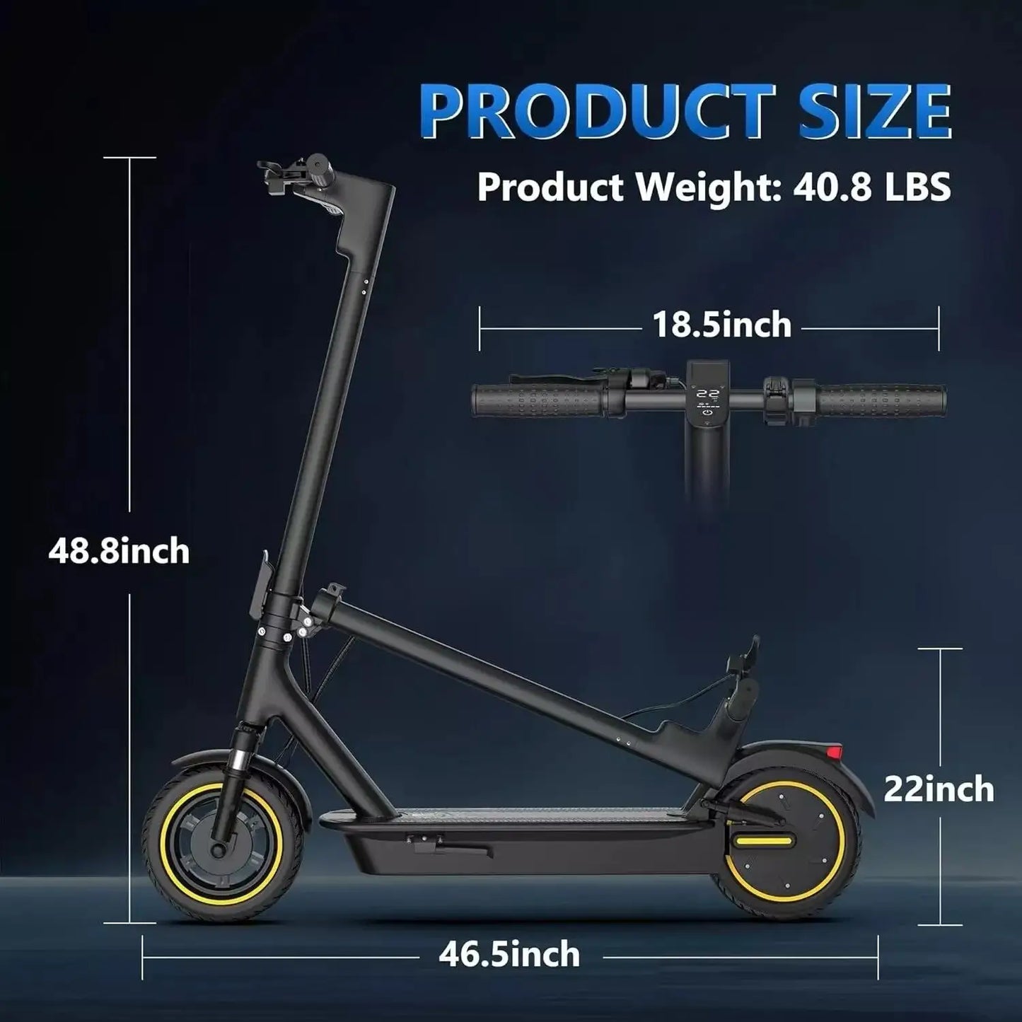 LADPED LPMAX 10" tires Folding Electric Scooter 22MPH Max Speed 500W 14.5AH 28Miles Long Range Dual Shock Absorber EScooter