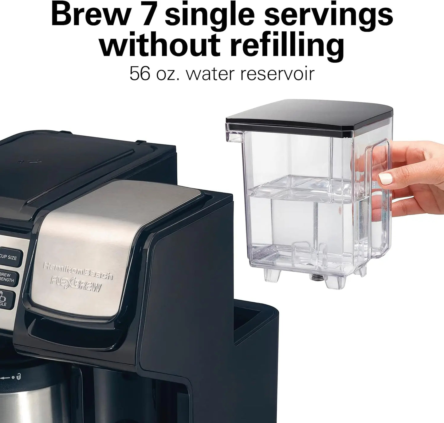 FlexBrew Trio 2-Way Coffee Maker, K-Cup or Grounds, Single Serve & Full 12C Thermal Pot, Black Stainless, Fast Brewing