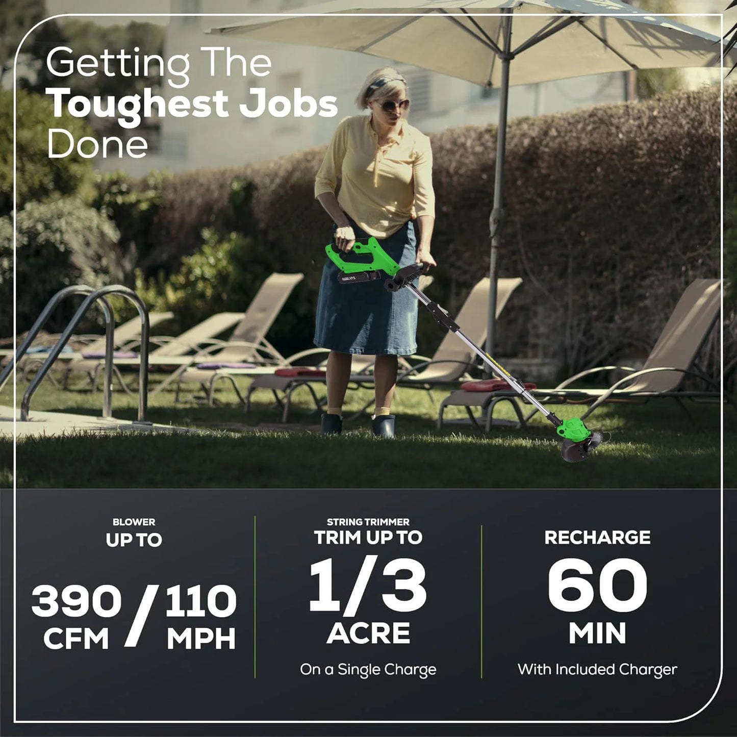 Lawn Care Cordless Trimmer And Leaf Blower Combo Kit