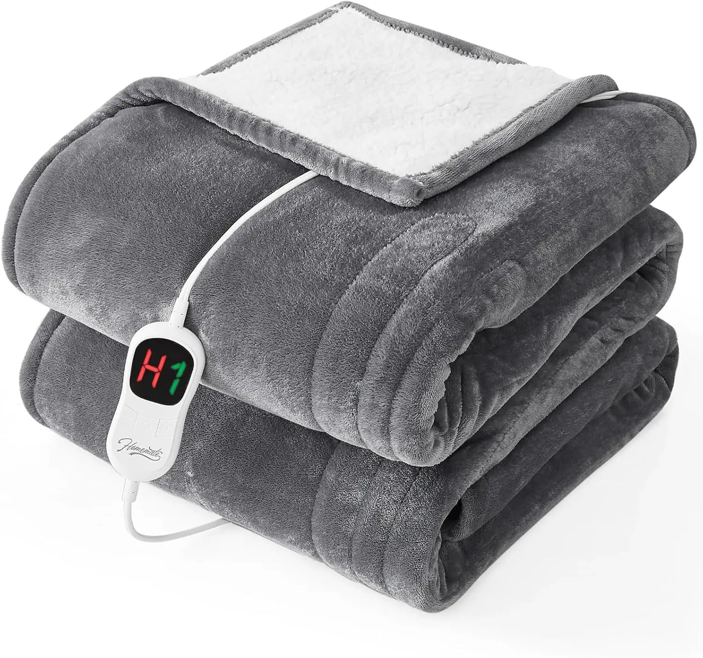 Electric Heated Blanket Twin 62x84 with 10 Levels, Auto Off, Overheat Protection, Ultra Soft Flannel