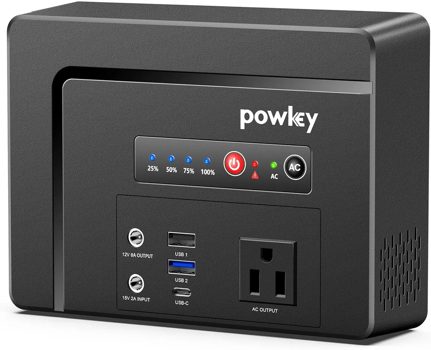 Powkey Portable Power Station 100W/97.68Wh, Power Bank with AC Outlet 26400mAh Fast Charging Battery Pack for Outdoor Camping RV