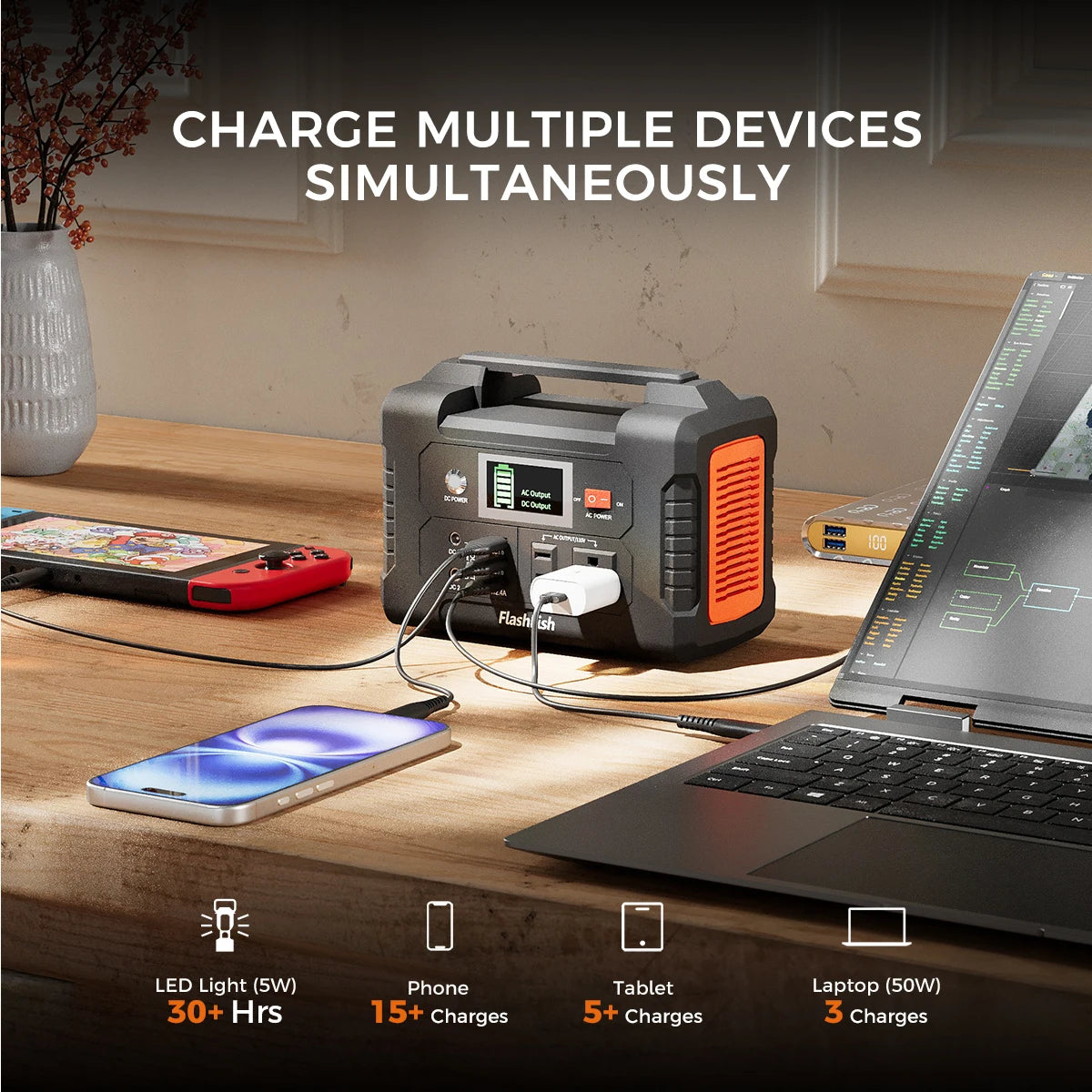 FF Flashfish E200 Portable Power Station 200W Solar Generator 151WH Battery AC DC Outdoor Camera Drone Power Supply Solar Charge