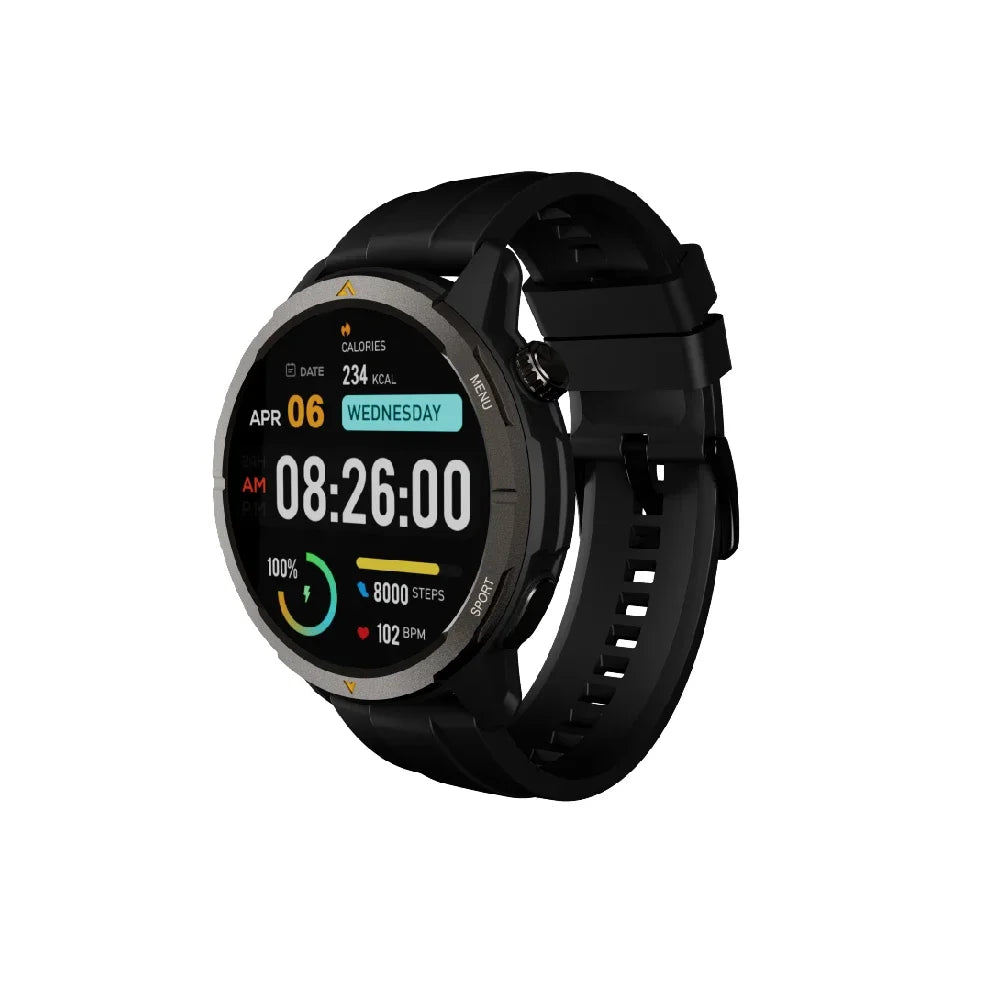 AGM Legion Smartwatch 5ATM Waterproof 1.43"AMOLED Display Heart Rate Blood Oxygen 100+ Sports Modes GPS Compass