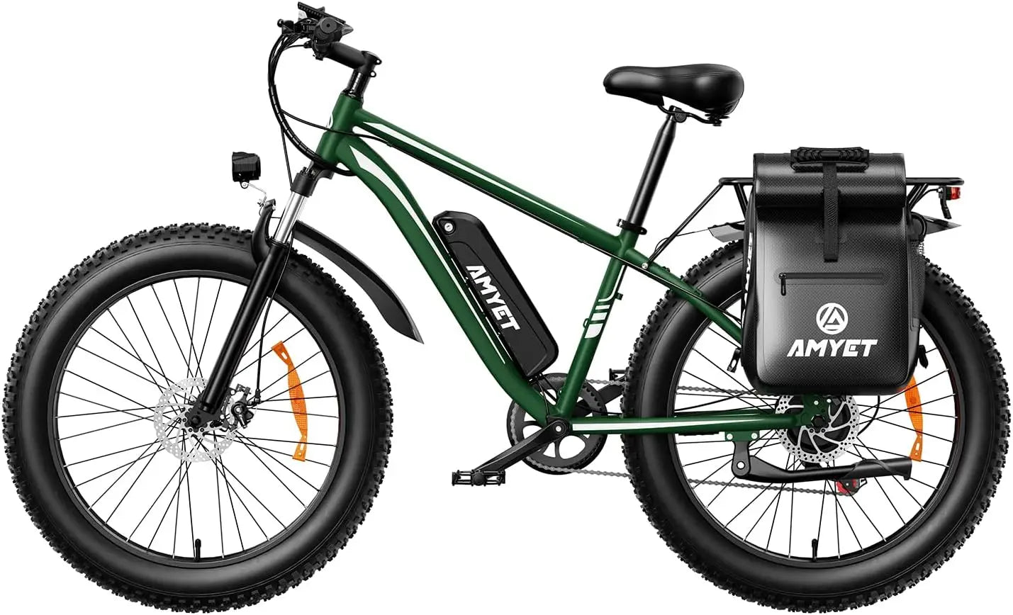 AMYET EB26 Electric Bike for Adults 1000W Electric Bicycle 48V 15AH E Bike 26" Fat Tire Mountain 31mph Dual Shock Absorber Ebike