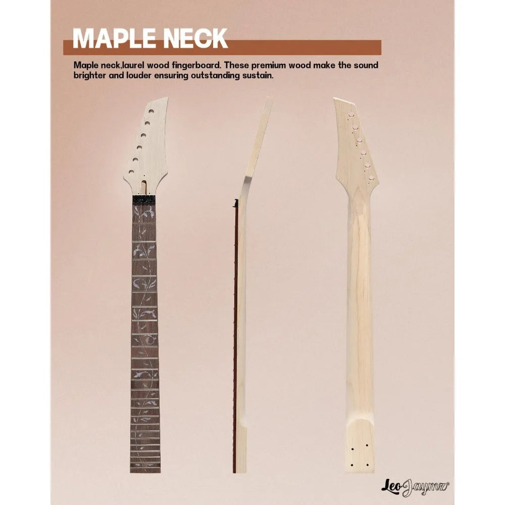 DIY Electric Guitar Kits in IBZ Style - Mahogany Body and Maple Neck - All Components Included