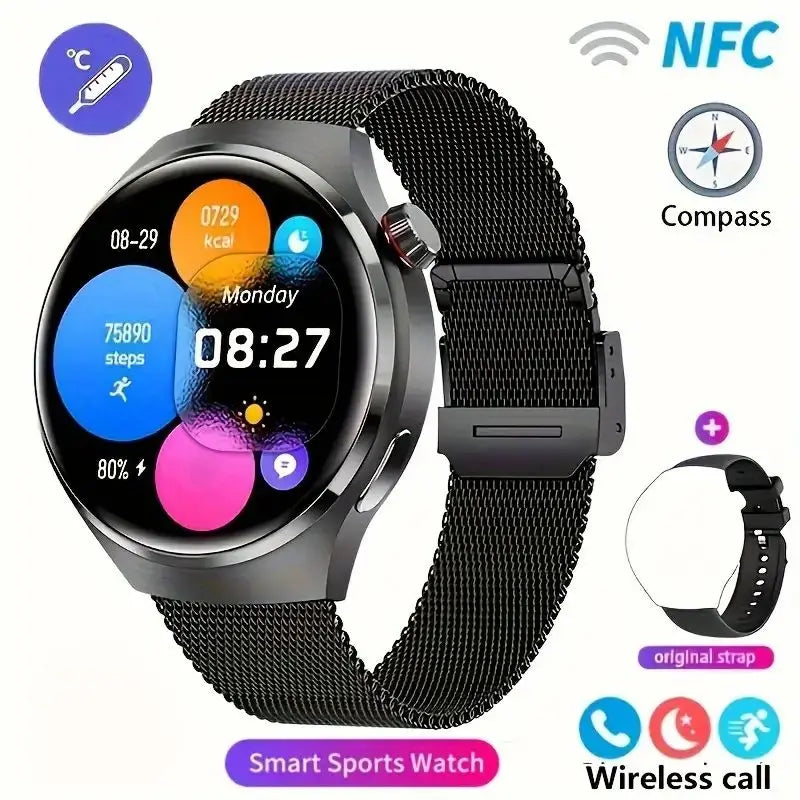 New NFC Men's Smart Watch AMOLED1.43-inch Large Screen Bluetooth Call Heart Rate Detection Outdoor Sports Women's Smartwatches