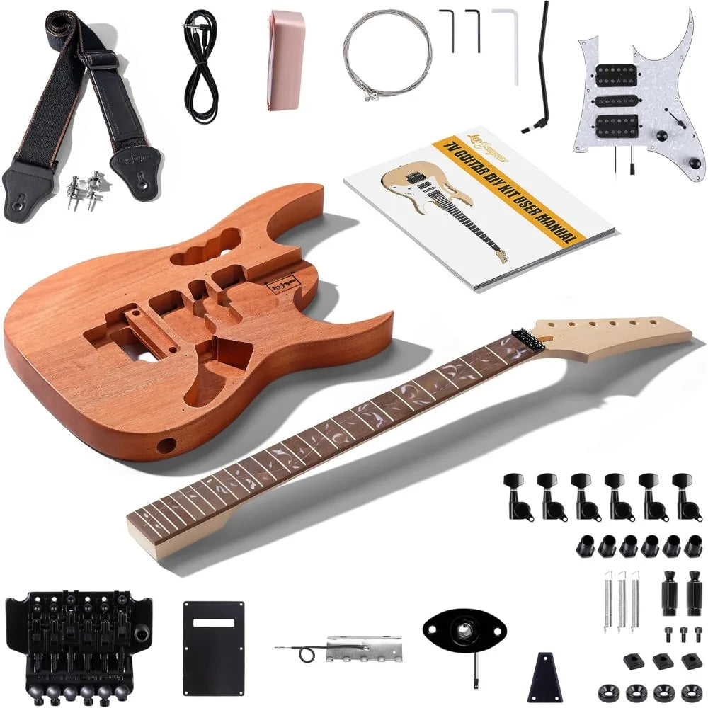 DIY Electric Guitar Kits in IBZ Style - Mahogany Body and Maple Neck - All Components Included