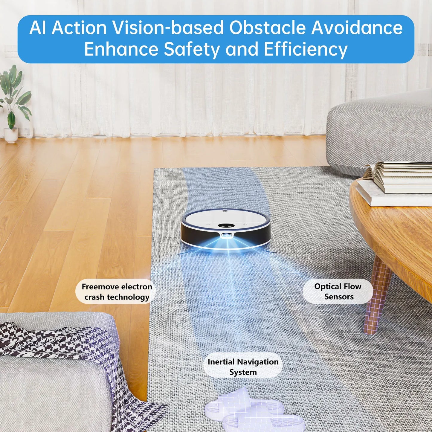 OKP C5 Robot Vacuum Cleaner with Real-Time Video Call, 6800Pa Powerful Suction, Wi-Fi/App/Alexa Control, Automatic Self-Charging