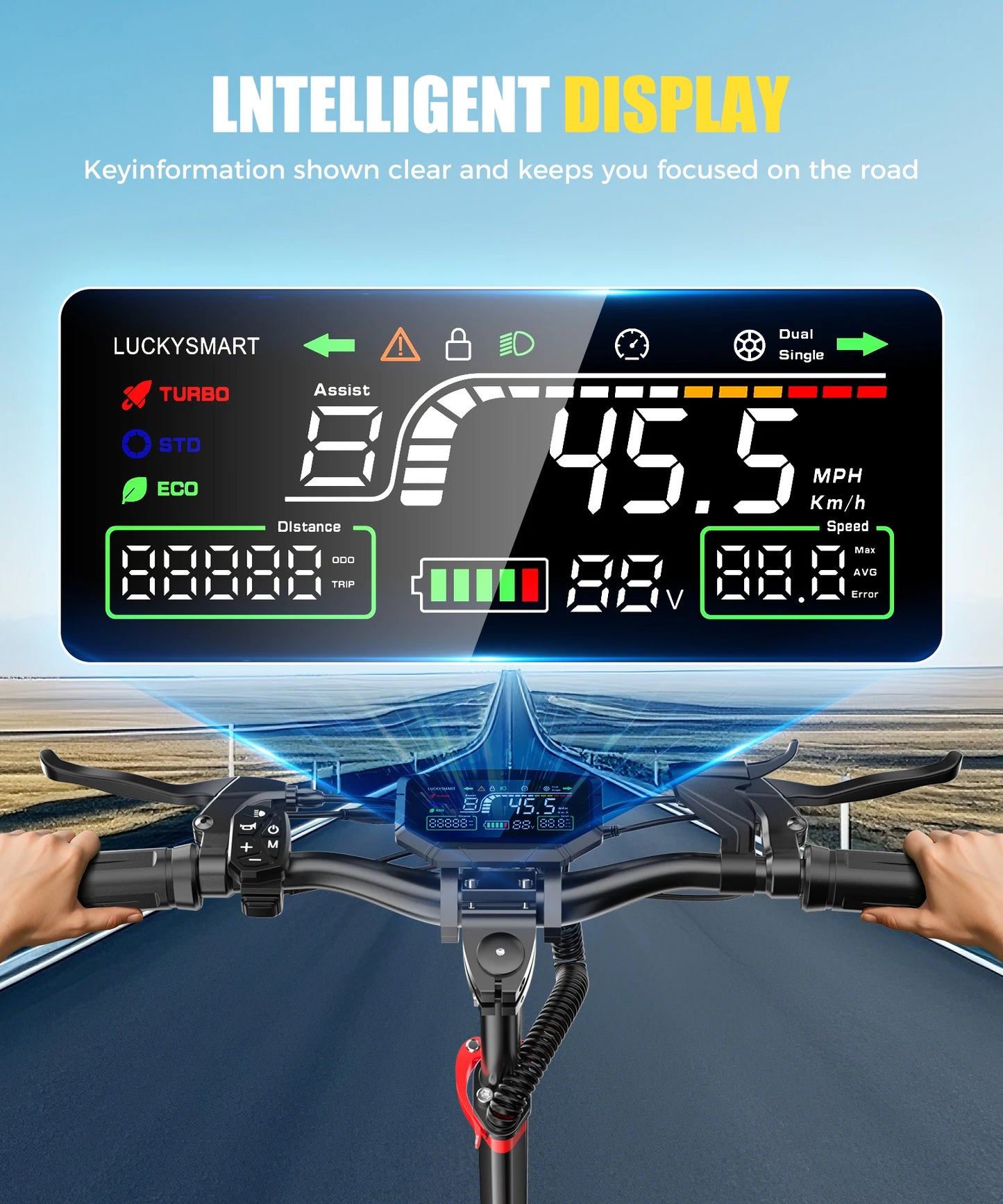 Electric Scooter 1600W Motor 48V18AH Battery E-Scooter Dual Disc Brakes 10inch Off-road Tire Maximum Speed 50KM/H City EScooters