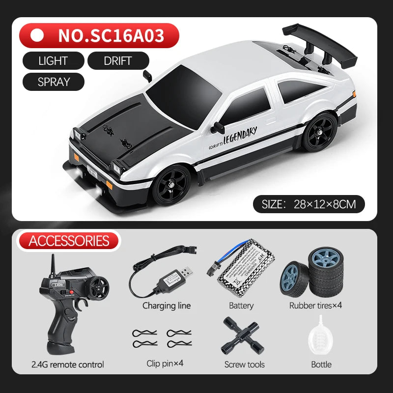 1:16 Drift Rc Cars 4WD RC Drift Car Toy Remote Control GTR Model AE86 Vehicle Car RC Racing Car Toys for Boys Children's Gift