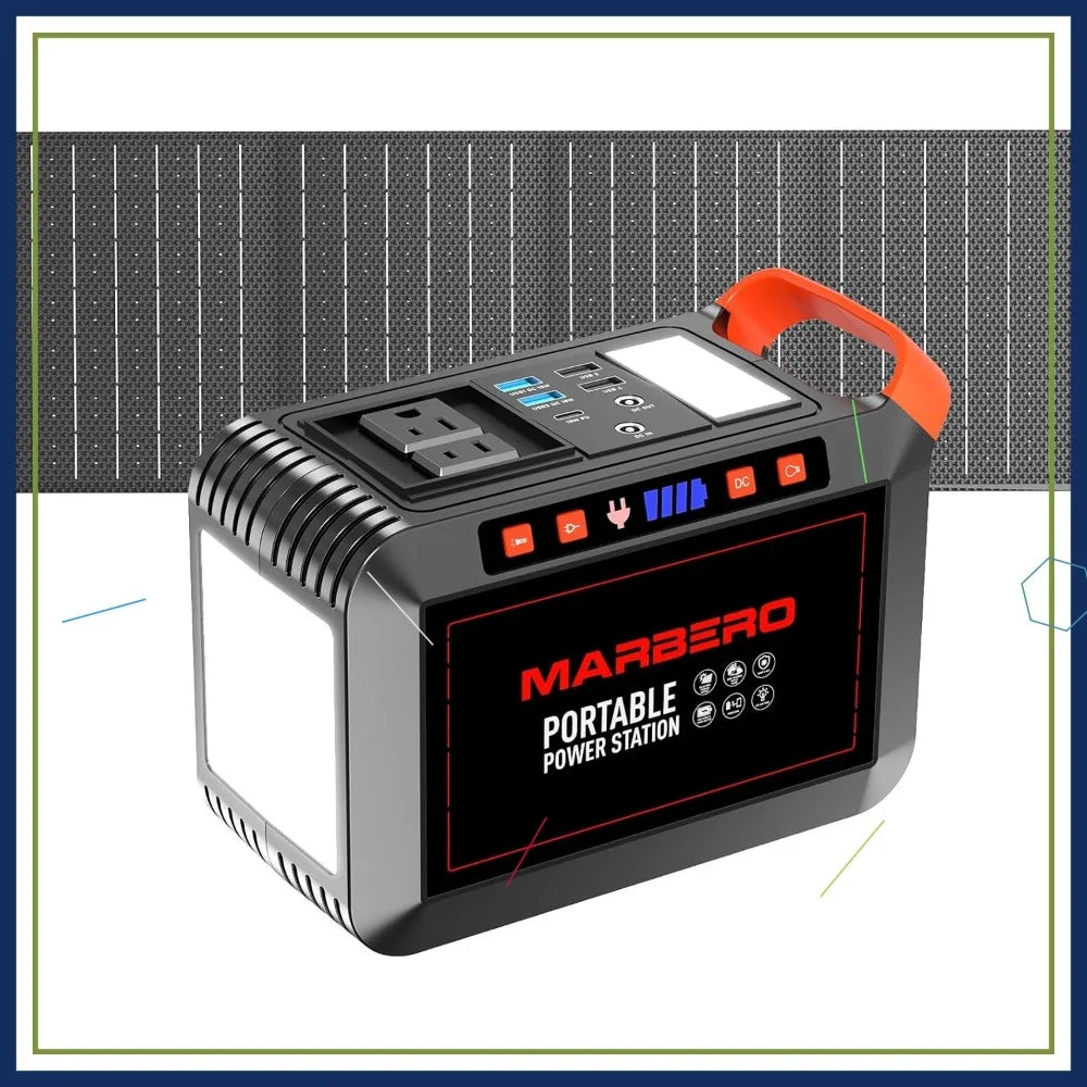 148Wh Solar Generator with 40W Foldable Panel Portable Power Station 200W for Camping Outdoor Emergency