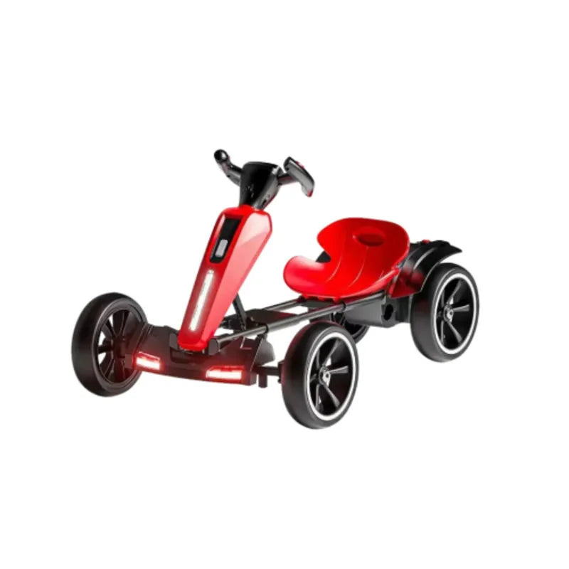 Kids 12V Electric Pedal Folder Go Kart Outdoor Ride On Toy Adjustable Seat Non Slip EVA Wheels Boys Girls Aged