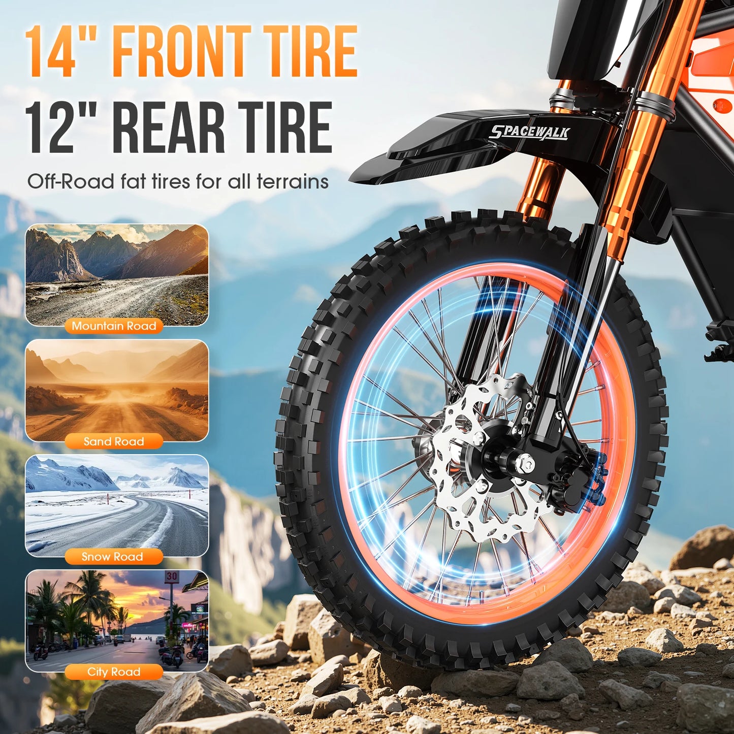 48V Electric Dirt Bike for Adults/Teens,3000W Peak Power Electric Motorcycle for Adults, 37.5MPH Top Speed & 60 Miles Long Range