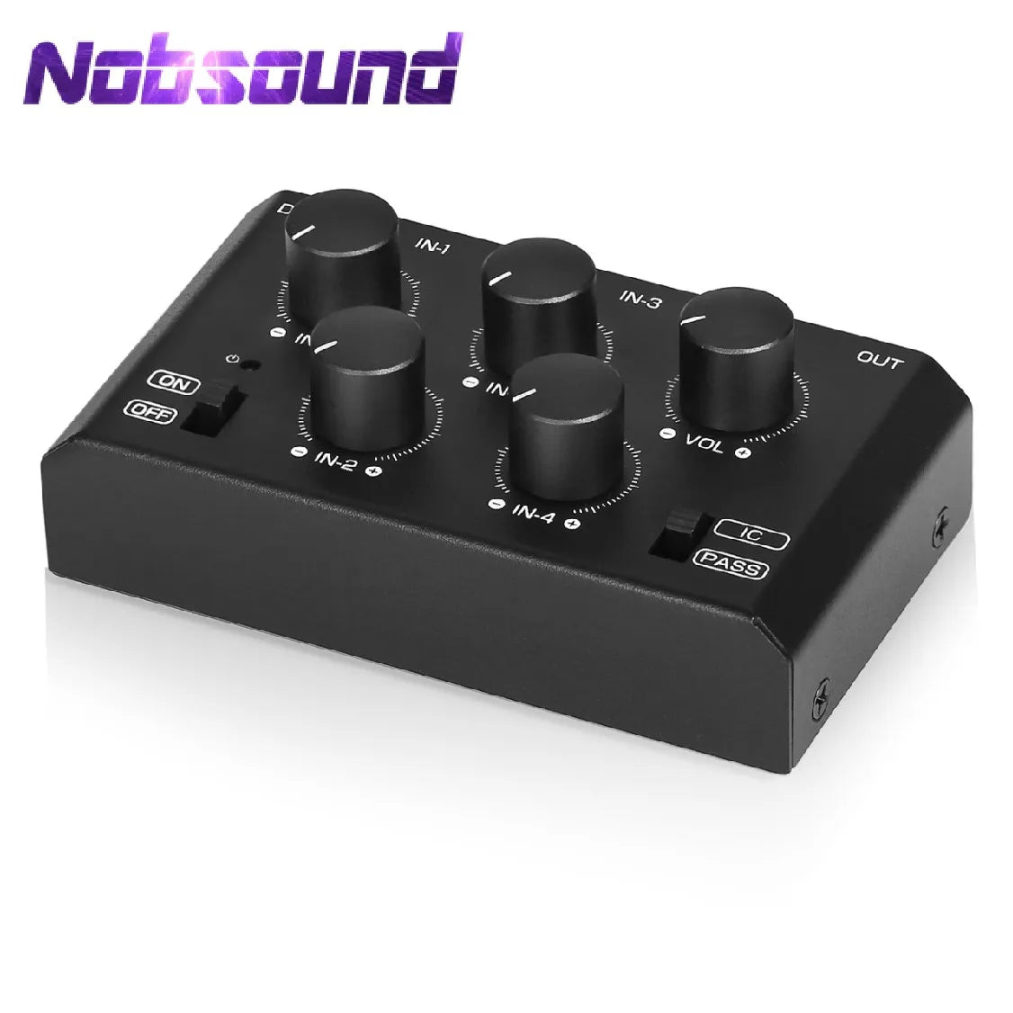 Nobsound MC5-BX Mini Stereo 4 Channel Audio Mixer Ultra Low-Noise Home/ Studio/ Bar Line Mixer