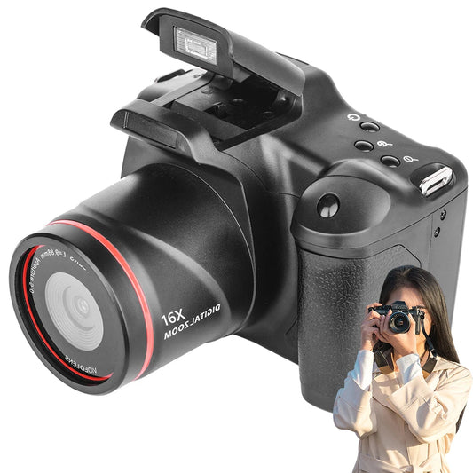 1080P 16MP Digital Camera 16X Zoom Camcorder with 2.4 Inch LCD Screen Vlogging Camera for Photography and Video