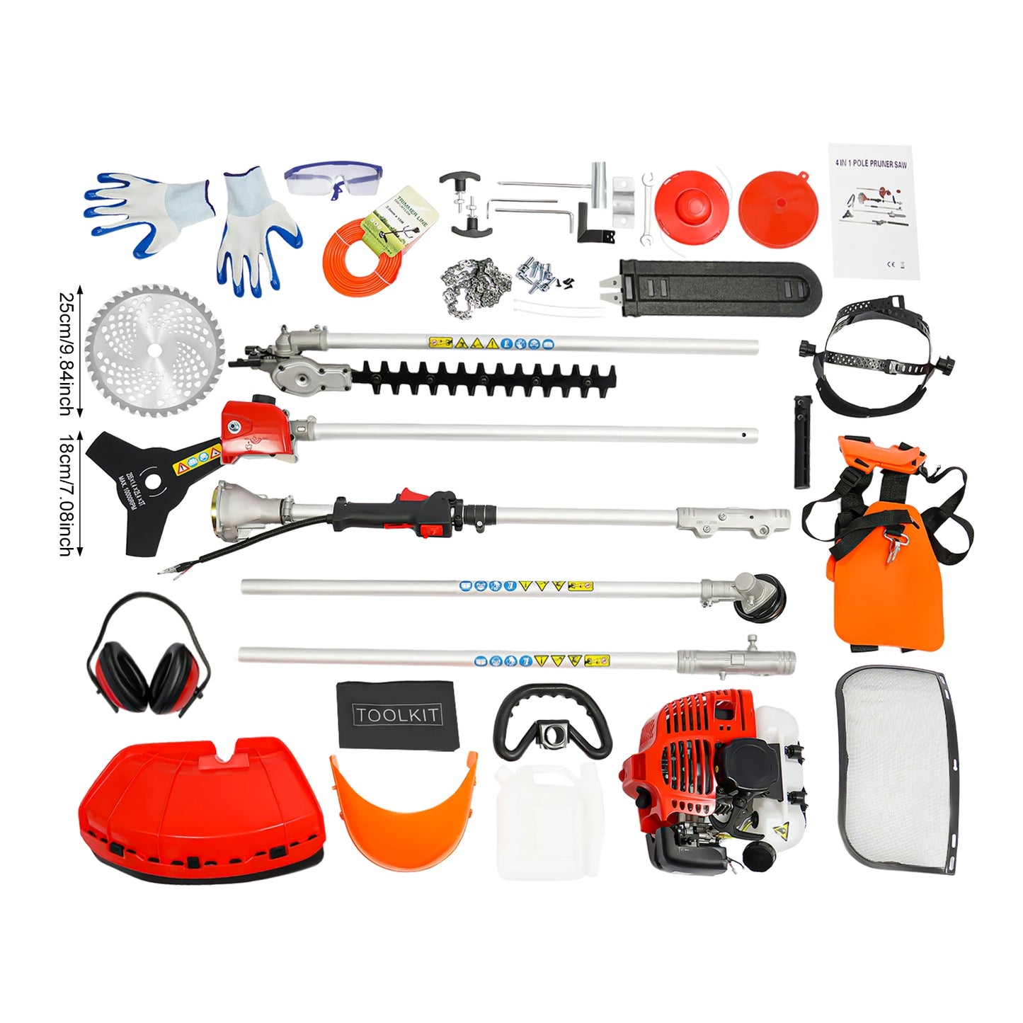 Multi Function Grass Trimmer Set With Two Stroke Engine