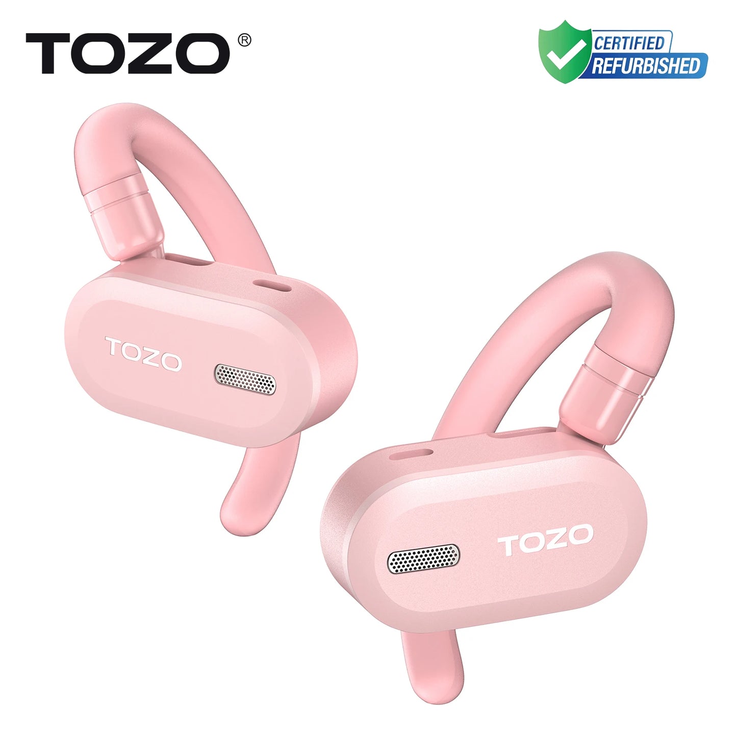 Refurbished TOZO Open Ear Hooks Headphones OWS Wireless Bluetooth 5.3 Earphones Earbuds Adjustable Music Sport HiFi Stereo Sound