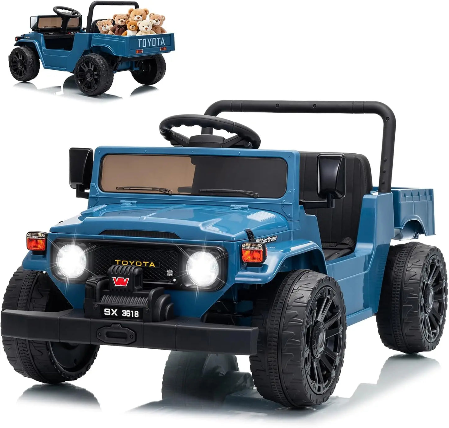 12V Ride on Toy for Kids, Toddler Ride on Pickup Truck Electric Car with Parent Remote Control, Safety Belt, Braking, Suspension