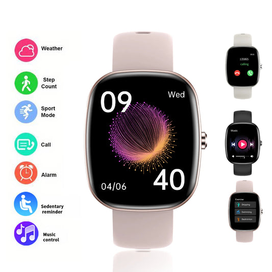 Multifunctional smart watch, wireless calling, call reminder/rejection, custom dial, music playback, unisex sports watch
