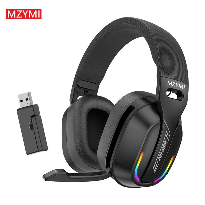 MZYMI Bluetooth 5.4 Headphones GT100 ENC Noise Cancelling 2.4G Wireless Headset Over Ear Waterproof Sports Gaming Earphones