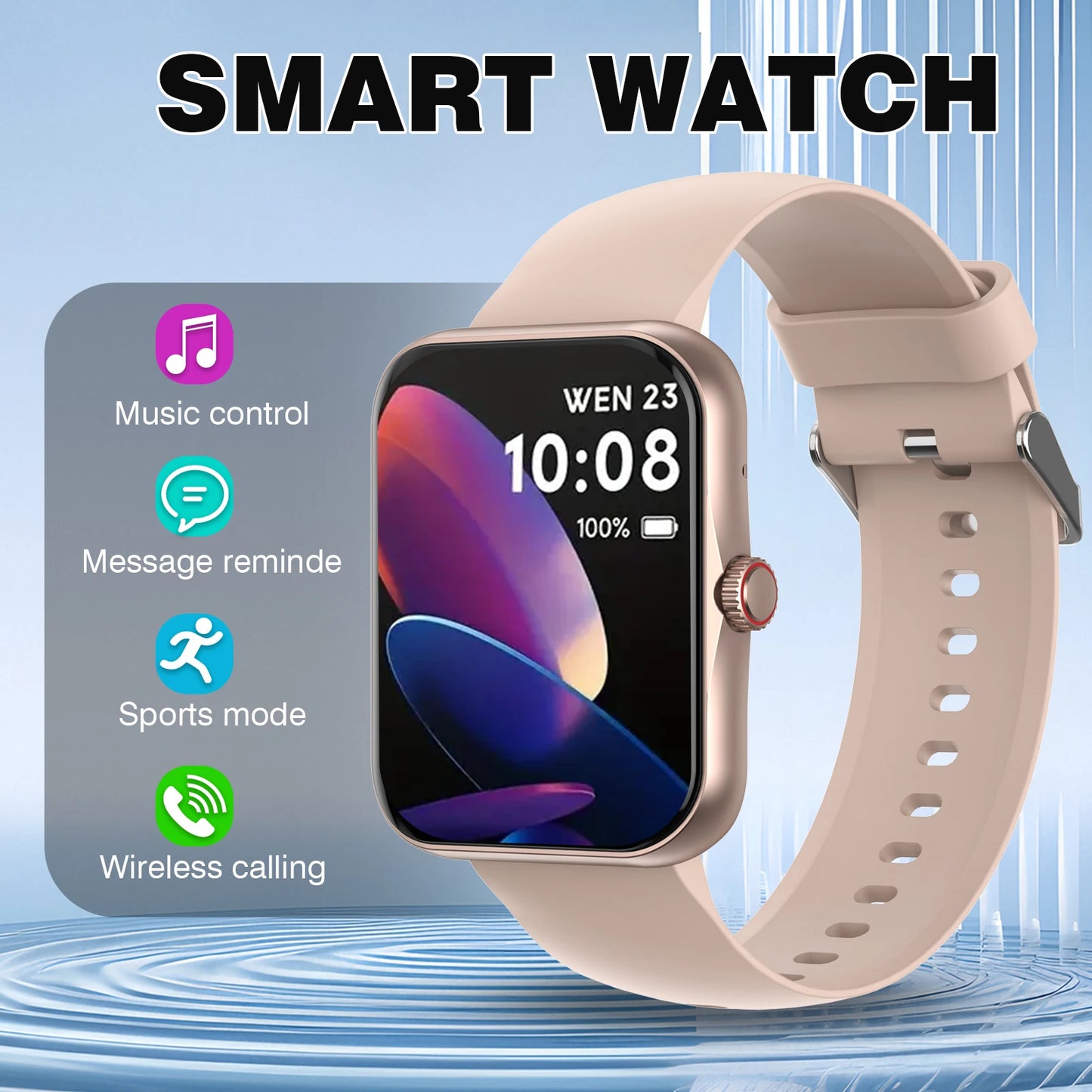 Smart watch, wireless calling /dial, multi -Sport mode, calling reminder and rejection,Various APP Reminders