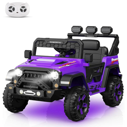 12v Kids Ride on Truck Car Electric Vehicles with Parent Remote Control Battery Powered Toy Car for Toddler, LED, 3 Speeds