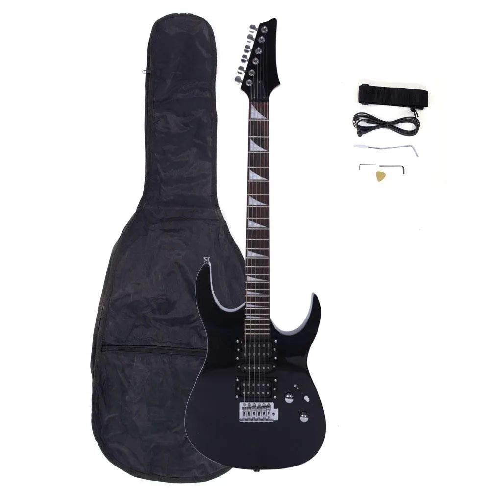 39" Full Size Black Electric Guitar with Bag,Accessories School Band Beginner