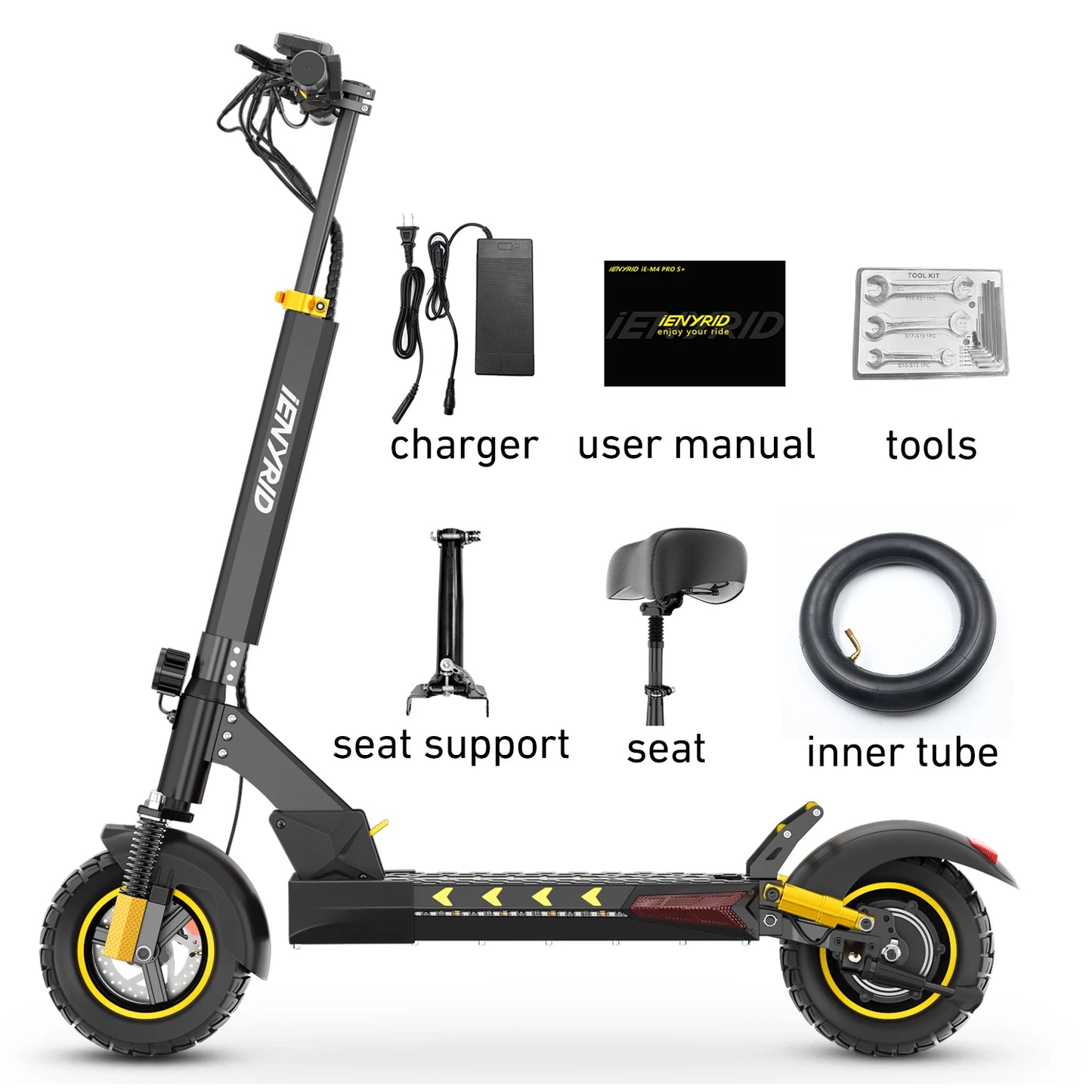 Electric Scooter IENYRID M4 Pro S+ 800W Motor 48V 12.5AH Battery 10"Tire Escooter 45km/h Max Speed Disc Brake LCD Display