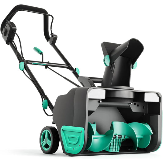 20 Inch Corded Electric Snow Blower with 15-Amp Motor, 25 ft Throw Distance, 180 Degree Rotating Chute, Dual LED Lights,