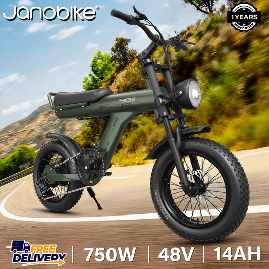 Jansno X90 E Bike 750W Motor 48V14AH Lithium Battery Electric Bike 16"*4.0-Inch All Terrain Fat Tires Mountain Electric Bicycle