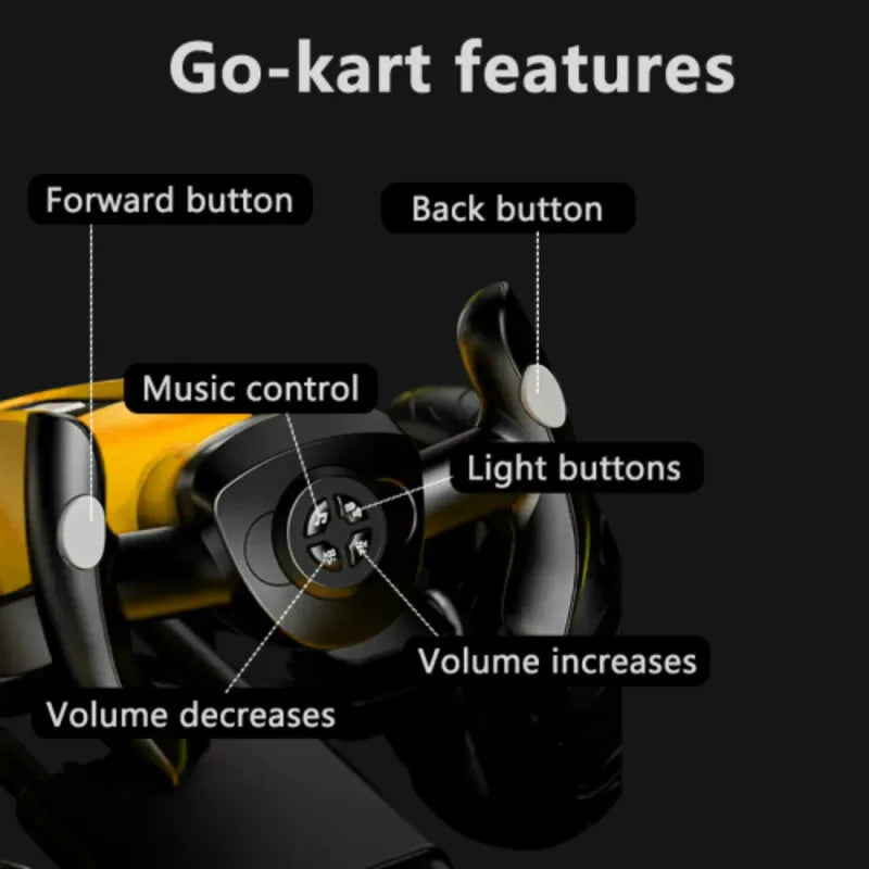 12V Electric Kids Pedal Folder Go Kart, Outdoor Ride On Toy With Adjustable Seat, 4 Non-Slip EVA Wheels Boys And Girls For