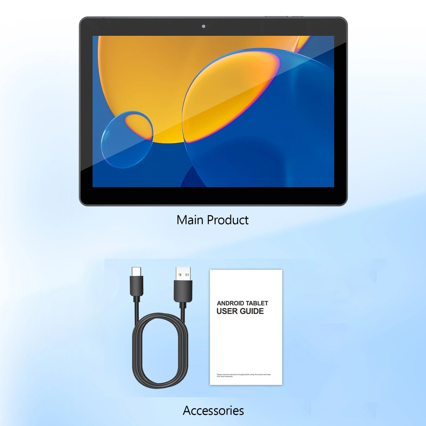 BAKEN 10.1-inch Android13 tablet, 4(2+2)GB+64GB, quad-core processor, dual cameras, wifi, Bluetooth, free accessories