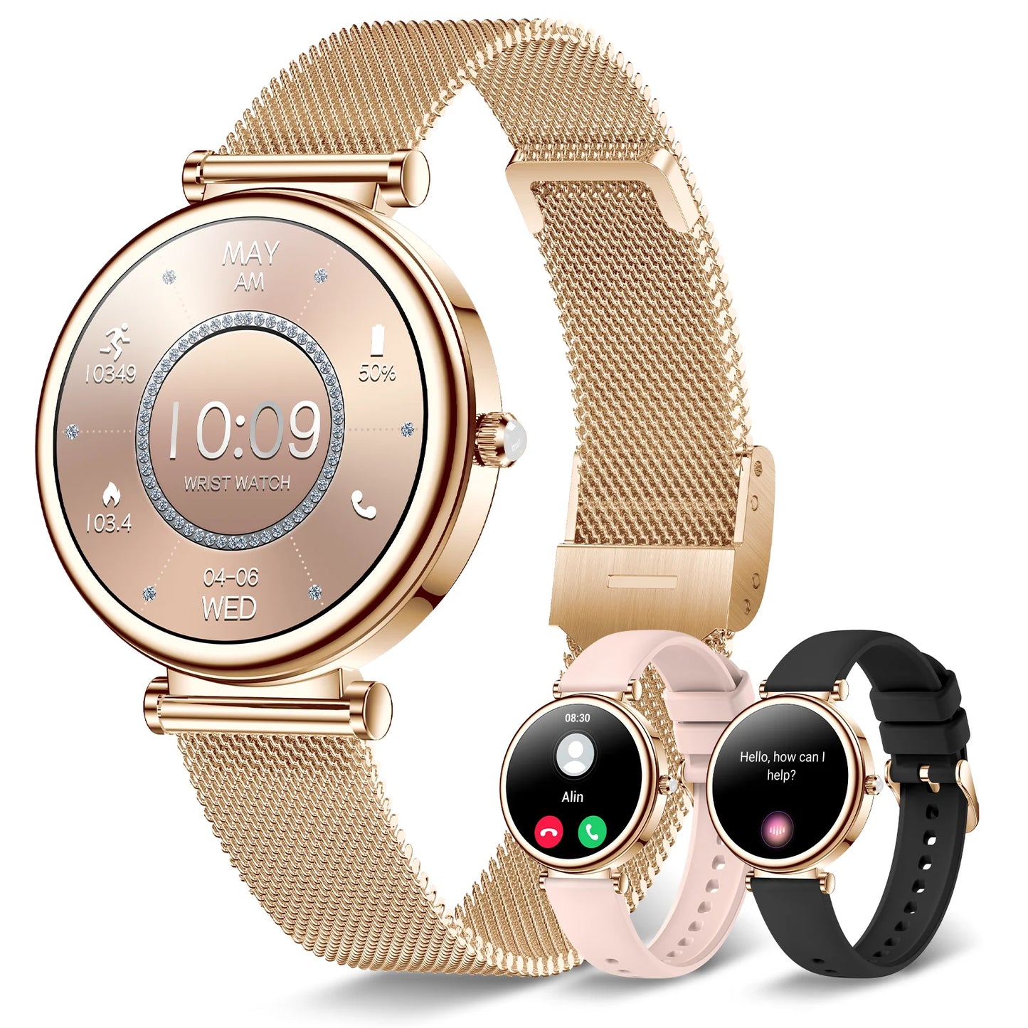 Women's Smart Watch, 1.2-inch (approximately 3.2cm) Fitness Tracker Watch With Wireless Calling And Multiple Sports Modes