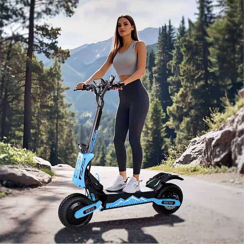 Arwibon 5600W Adult Electric Scooter Dual Motor Top Speed 46MPH,60V27AH, 11-inch Off-Road Tires Sport Folding eScooter with Seat