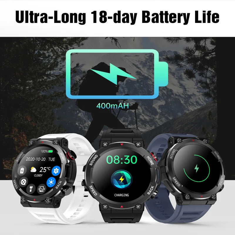 1.39" Smartwatch for Men, 400mAh Battery Smart watch with Extra-Long Battery/Message & Call Alerts, Fitness Tracker