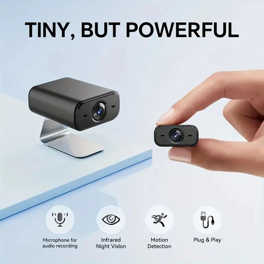 Indoor Wireless Security Camera (Mini) – Night Vision, Motion Detection, 2.4GHz WiFi, Pet/Vehicle Monitoring, Easy USB Setup
