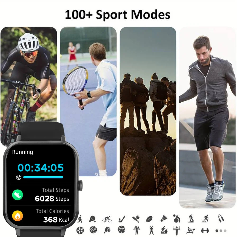 SENBONO Men‘s Smart Watch Bluetootn Call Heart Rate Monitor Sport IP68 Waterproof Smartwatch For Women  Men