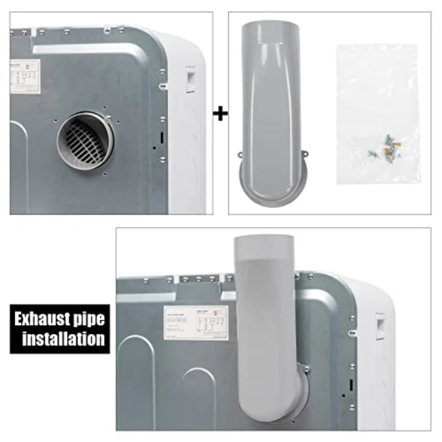 Portable Laundry Dryer 3.22 cu ft Compact Front Load Stainless Steel Clothes Dryer with Exhaust Pipe LCD Control Panel a