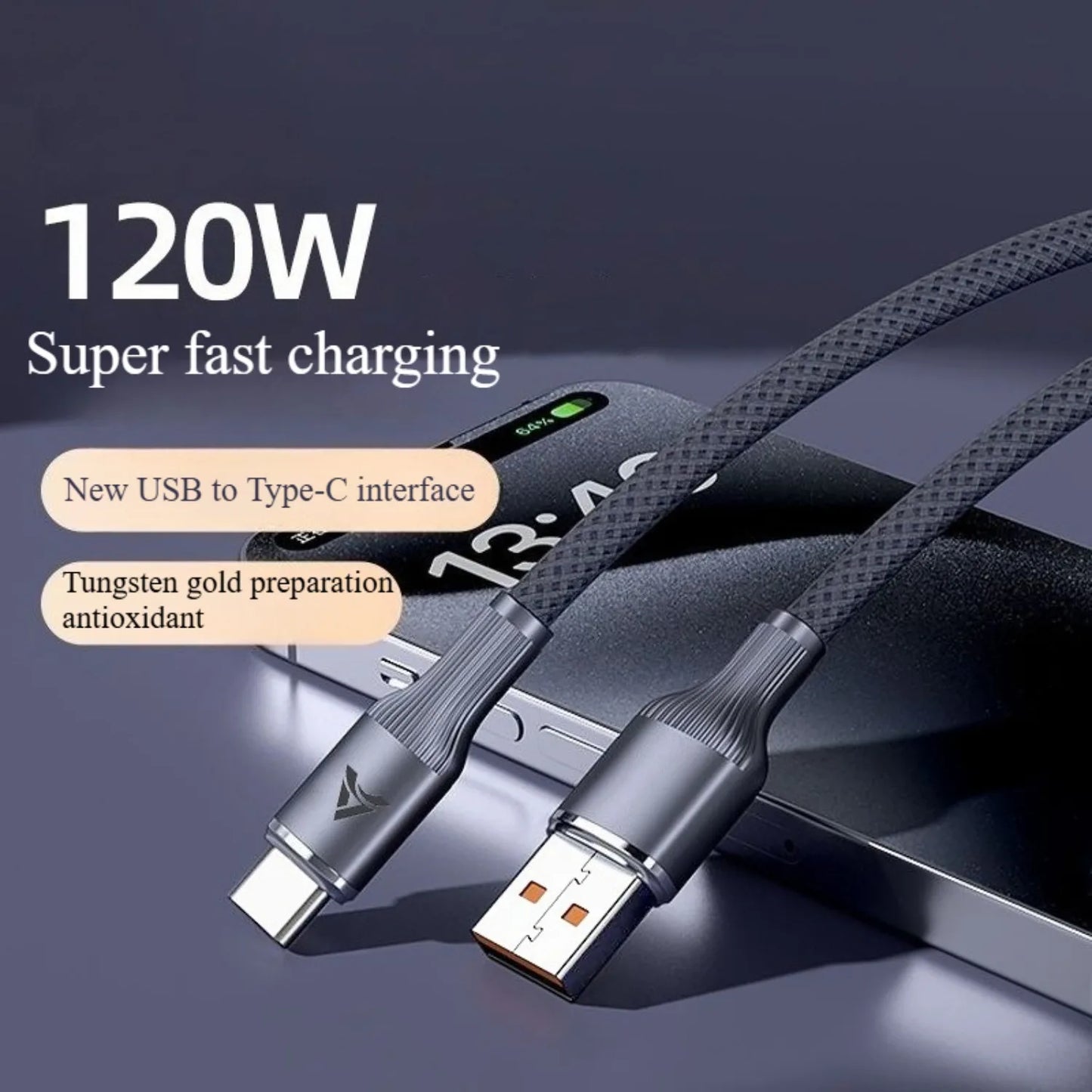 6Pcs 10Ft/3m Usb to Type-C fast charging data cable, 120W Super fast charging cable, suitable for various devices with Type-C