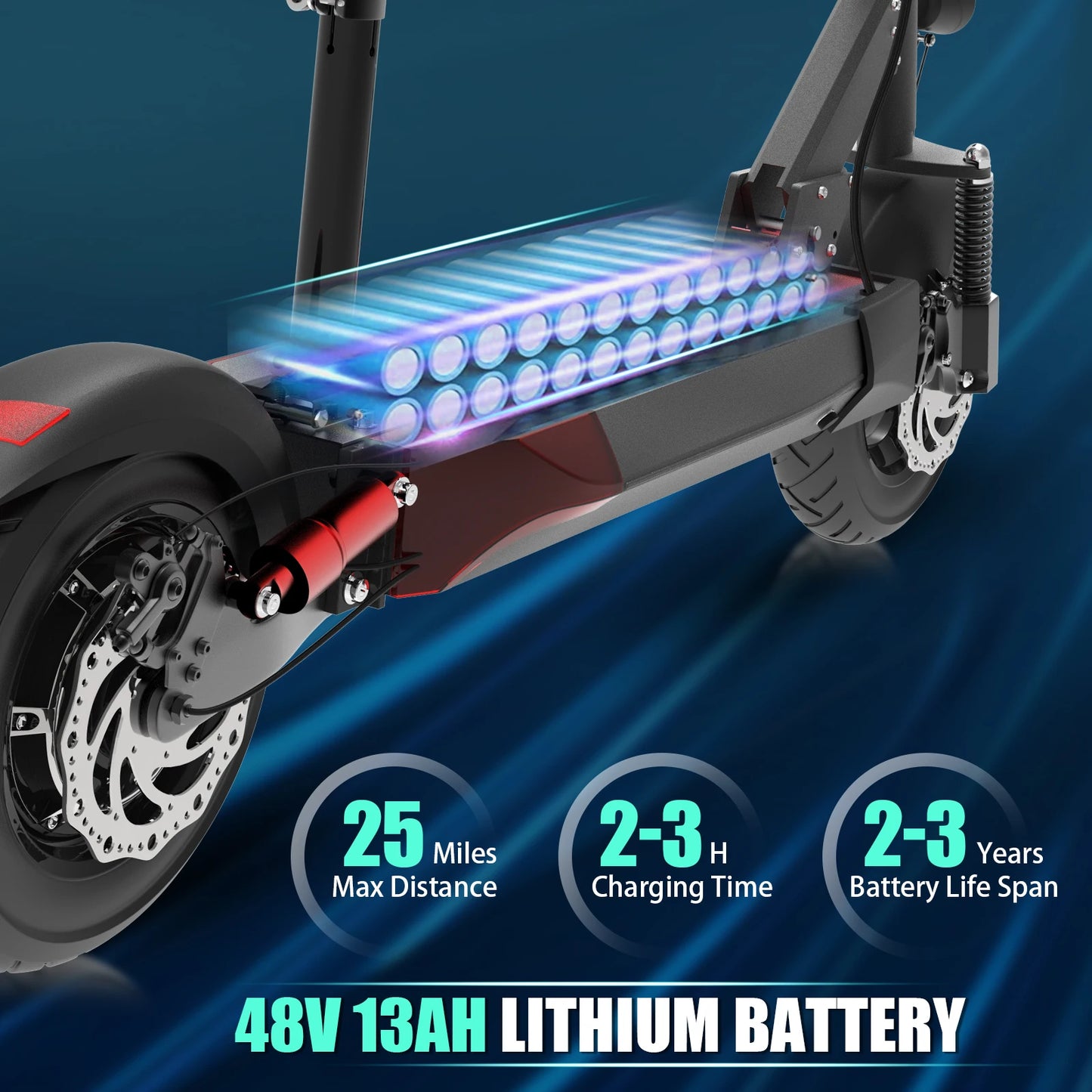 X48 Foldable Electric Scooter for Adults with Seat, 35 MPH Max Speed, 25 Miles Long Range, 300 Lbs Max Load, 10" Pneumatic Tire