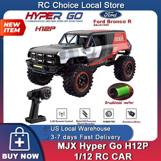 MJX 1:12 H12P Brushless High-Speed Remote Control Car Professional RC Climbing Car Four-Wheel Drive Off-Road Vehicle RTR