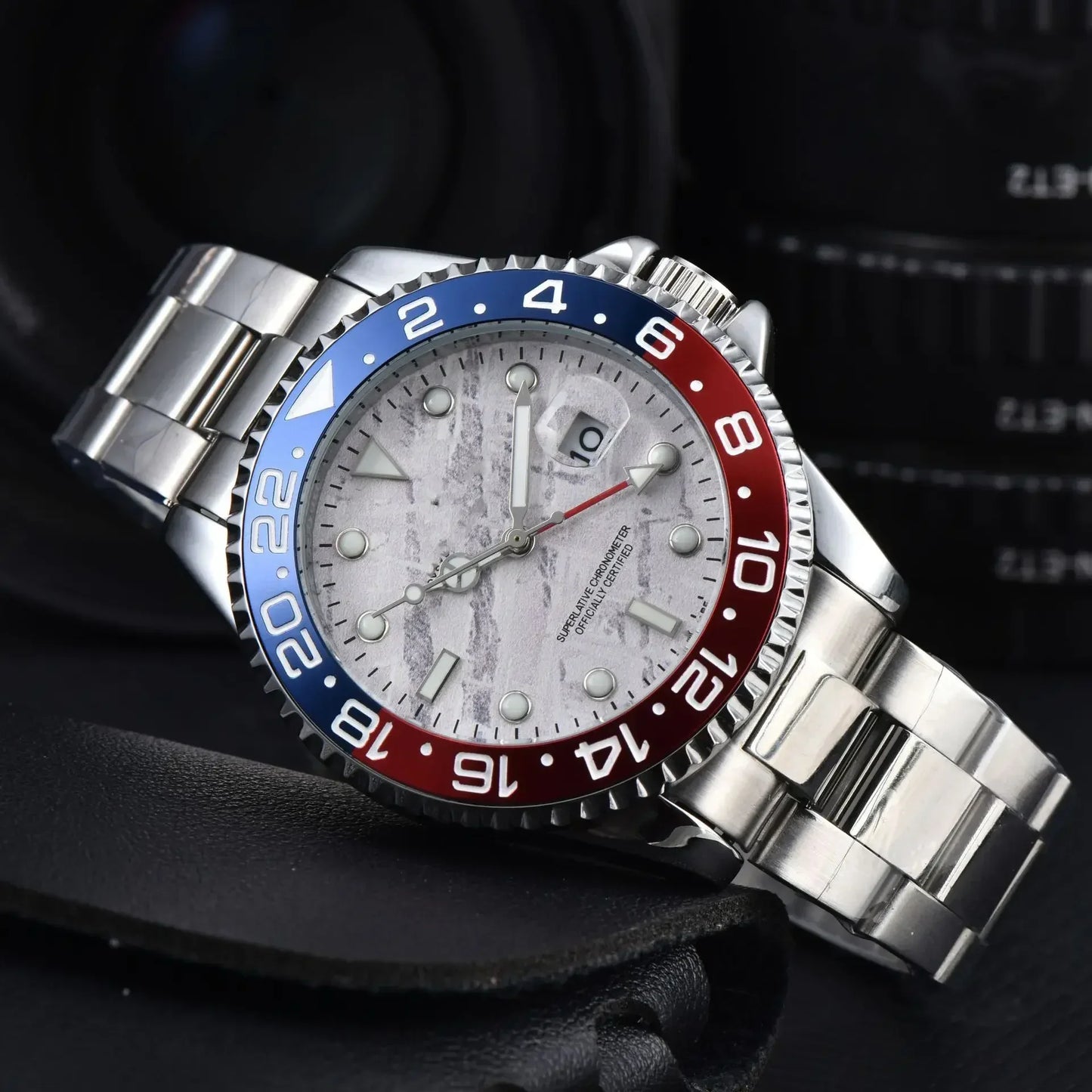 40mm Red Blue Pepsi Business Diver NH34 GMT Watch 100m Waterproof Sapphire Crystal NH34A Automatic Watches For Men reloj hombre