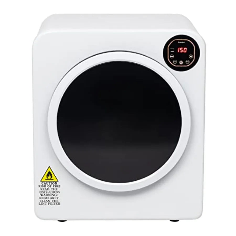 Portable Laundry Dryer 3.22 cu ft Compact Front Load Stainless Steel Clothes Dryer with Exhaust Pipe LCD Control Panel a