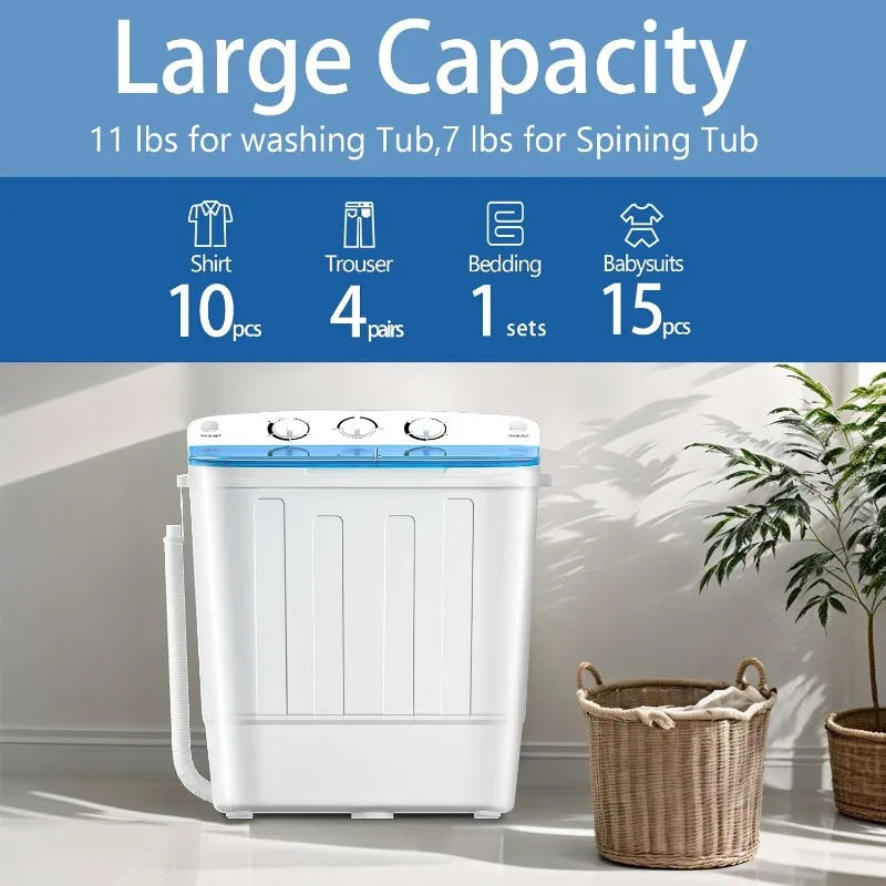 Portable Washer and Dryer Combo Set, 32 lbs Portable Clothes Dryers, 5 Drying Modes, 18 lbs Fully Automatic Washing Machine